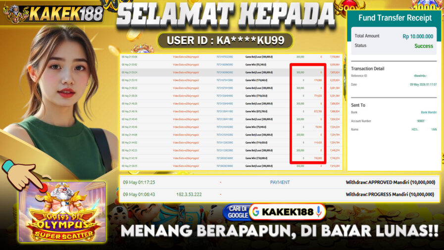 KAKEK188 di Game Slot Gates of Olympus Super Scatter RP.10.000.000 LUNAS bukti-28