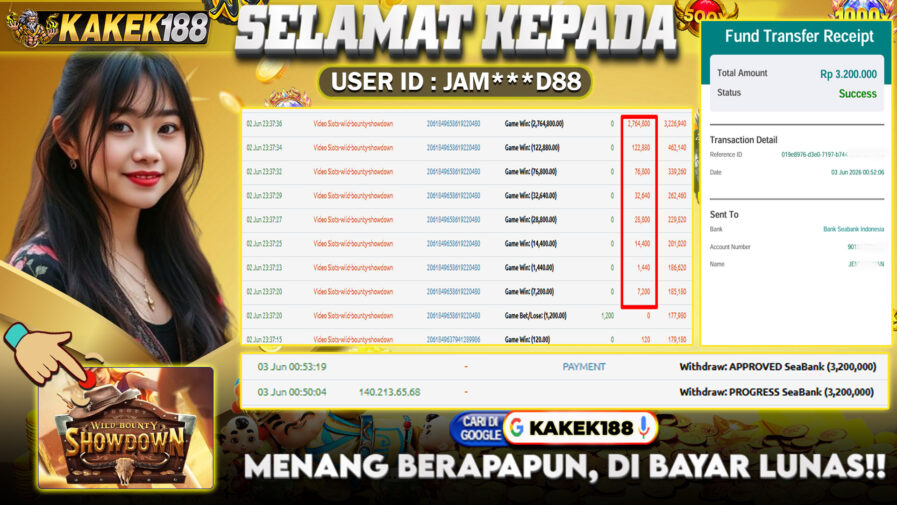 KAKEK188 di Game Slot Wild Bounty Showdown RP.3.200.000 LUNAS bukti-41