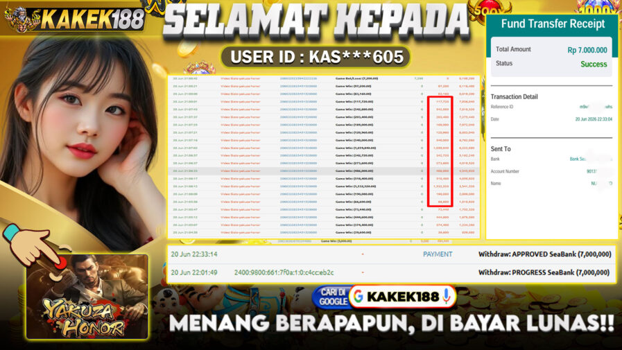 KAKEK188 di Game Slot Yakuza Honor RP.7.000.000 LUNAS bukti-51